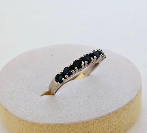 Zonder Minimumprijs - Ring - 14 karaat Witgoud - Saffieren, Handtassen en Accessoires, Ringen