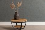 Salontafel Mangohout Rond Maeve 65 cm, Huis en Inrichting, Tafels | Salontafels, Verzenden, Rond, Nieuw, Industriële meubels