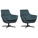 Set van 2 Leren draaifauteuils Wing - Toledo Whale, Nieuw, Ophalen of Verzenden, 75 tot 100 cm, Leer