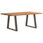 vidaXL Eettafel rechthoekig 180x100x74 cm massief eikenhout, Huis en Inrichting, Tafels | Eettafels, Verzenden, Nieuw