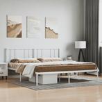 vidaXL Bedframe met hoofdbord metaal wit 180x200 cm, Huis en Inrichting, Slaapkamer | Bedden, Verzenden, Nieuw