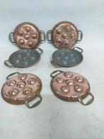 Pan (6) - Koper, Messing - Escargots roodkoperer pan