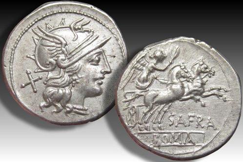 République romaine. Spurius Afranius. Denarius Rome 150 B.C., Postzegels en Munten, Munten | Europa | Niet-Euromunten
