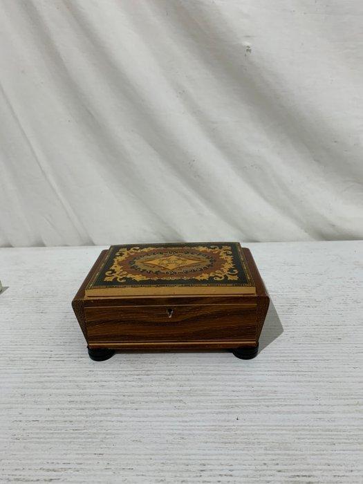 Muziekdoos - Italië - 1960-1970 - Carillon met intarsio, Antiek en Kunst, Curiosa en Brocante