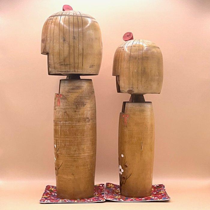 Paire de poupées Kokeshi Seijun de Kunio Miyagawa avec, Antiek en Kunst, Curiosa en Brocante