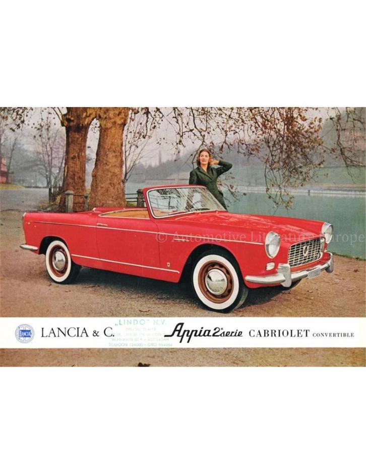 1959 LANCIA APPIA CABRIOLET LEAFLET FRANS, Boeken, Auto's | Folders en Tijdschriften
