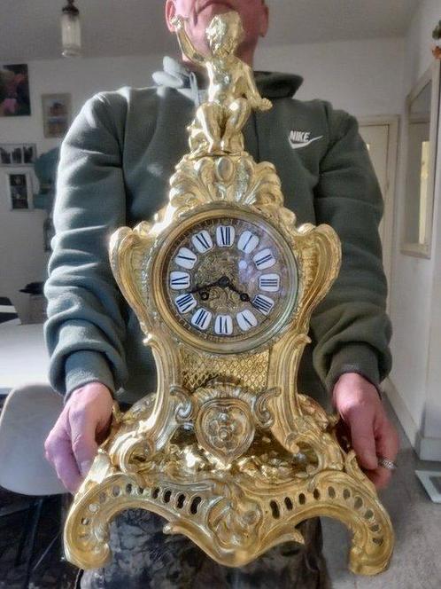 Tafelklok Lodewijk XVI-stijl - Verguld brons - 1850-1900 -, Antiek en Kunst, Antiek | Klokken