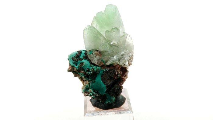 Groene baryt met malachiet - Mijn Shangulowé, Kambove,, Verzamelen, Mineralen en Fossielen