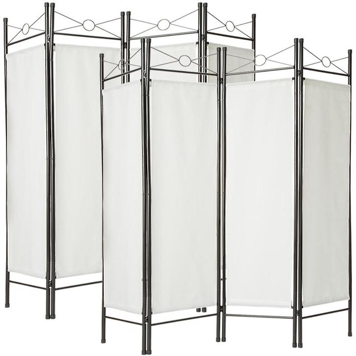 tectake 2 kamerschermen 180x160x2,5cm - wit, Huis en Inrichting, Woonaccessoires | Kamerschermen, Verzenden