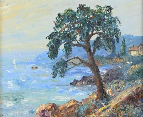 M. Lallemand XXe - Bord de mer, Antiek en Kunst, Kunst | Schilderijen | Klassiek