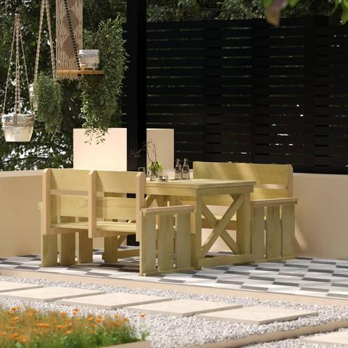 vidaXL Ensemble à manger de jardin 3 pcs Bois de pin, Jardin & Terrasse, Ensembles de jardin, Neuf, Envoi