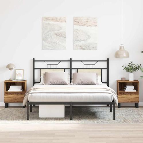 vidaXL Nachtkastjes 2 st 40x35x50 cm bewerkt hout oud, Huis en Inrichting, Slaapkamer | Nachtkastjes, Nieuw, Verzenden
