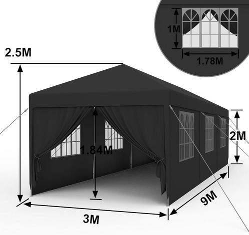 Partytent Paviljoen 3x3 3x6 3x9m met zijwanden Nieuw, Tuin en Terras, Partytenten, Minder dan 4 meter, 8 meter of meer, 2 meter of meer