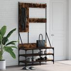 vidaXL Kledingrek met schoenenrek 100x40x184 cm gerookt, Huis en Inrichting, Kasten | Kleerkasten, Verzenden, Nieuw