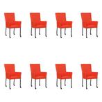 Set van 8 Leren eetkamerstoelen Deal met armleuning -, Ophalen of Verzenden