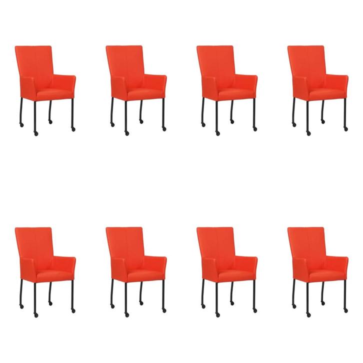 Set van 8 Leren eetkamerstoelen Deal met armleuning -, Maison & Meubles, Chaises, Enlèvement ou Envoi