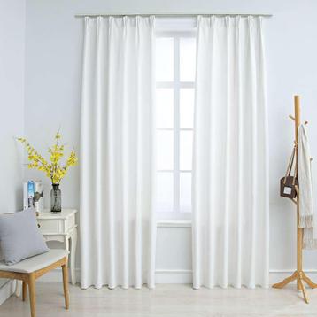 vidaXL Gordijnen verduisterend met haken 2 st 140x175 cm, Verzenden