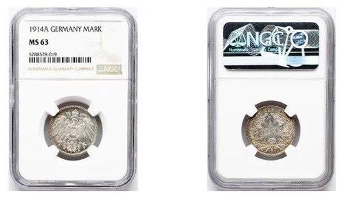 Allemagne. Wilhelm II. 1 Mark 1914 - NGC MS63 (A), Postzegels en Munten, Munten | Europa | Niet-Euromunten