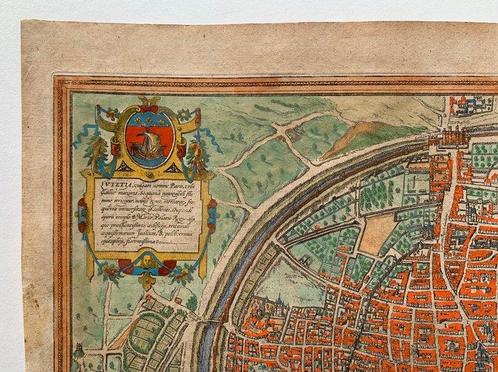 Frankrijk - Parijs; G. Braun and F. Hogenberg - Lutetia, Boeken, Atlassen en Landkaarten