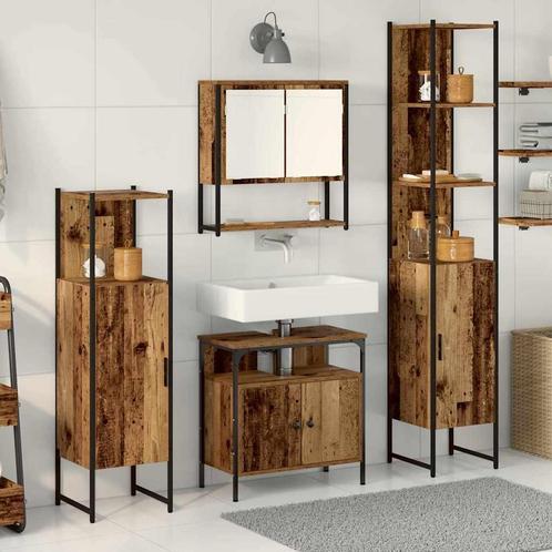 vidaXL Badkamermeubel Set met plank 4 pcs Oud hout 33 x 33 x, Huis en Inrichting, Badkamer | Badkamermeubels, Nieuw, Verzenden