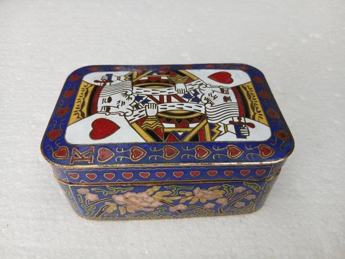 Doos - Metaal - Cloisonné kaartendoos, Antiek en Kunst, Antiek | Overige Antiek