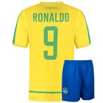 Kingdo Brazilie Voetbaltenue Thuis Ronaldo - WK 2002 - Kind, Verzenden, Nieuw, Bal