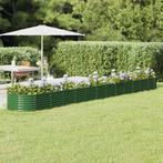 vidaXL Plantenbak 512x80x36 cm gepoedercoat staal groen, Tuin en Terras, Verzenden, Nieuw