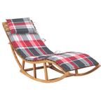 vidaXL Chaise longue à bascule avec coussin Bois de teck, Jardin & Terrasse, Verzenden, Neuf