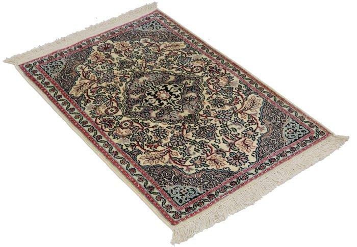 Original Kashmiri Silk Carpet - Vloerkleed - 94 cm - 63 cm, Huis en Inrichting, Stoffering | Tapijten en Vloerkleden