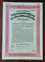Allemagne. 100 + 500 + 1000 Reichsmark 1936 Schatzanweisung