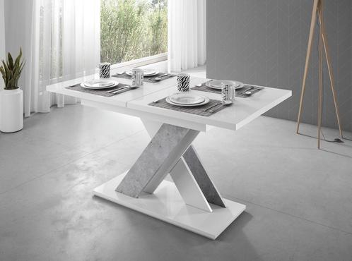 Eetkamertafel Bari - Wit - Betonlook, Maison & Meubles, Tables | Tables à manger, Envoi