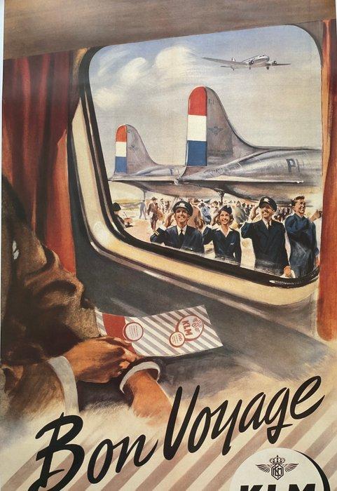 Bon Voyage KLM groot formaat, Antiek en Kunst, Antiek | Wandborden en Tegels