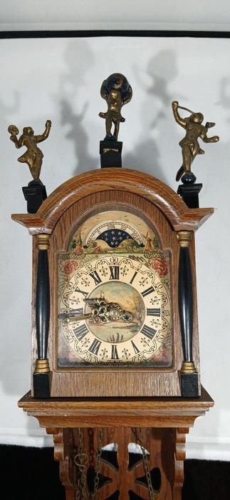 Horloge murale - Wall clock with moon phases - JWA, Antiquités & Art, Antiquités | Horloges