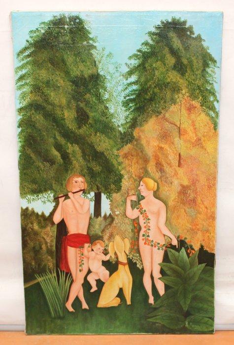 École française (XX), Daprès Henri Rousseau - LHeureux, Antiek en Kunst, Kunst | Schilderijen | Klassiek