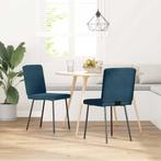 vidaXL Eetkamerstoelen 2 st fluweel blauw, Huis en Inrichting, Stoelen, Verzenden, Nieuw