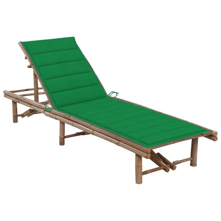 vidaXL Ligbed met kussen bamboe, Tuin en Terras, Ligbedden, Nieuw, Verzenden