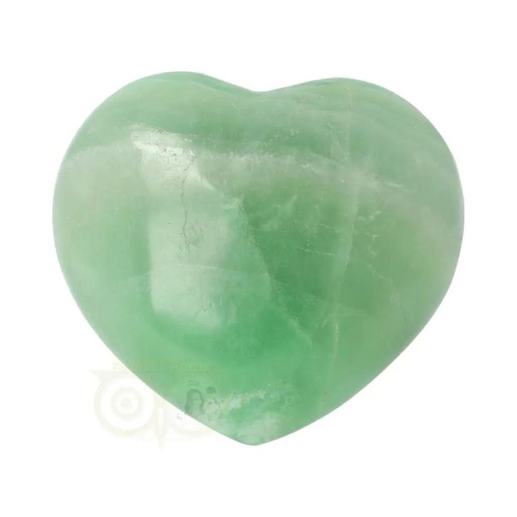 Groene Fluoriet hart Nr 23 - 159  gram, Handtassen en Accessoires, Edelstenen, Nieuw, Verzenden