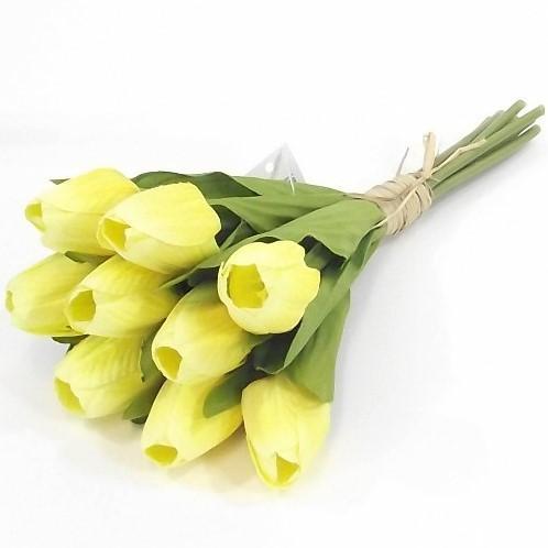 Tulpen Geel Zijden Bundel 7 stuks, Huis en Inrichting, Woonaccessoires | Kunstplanten en Kunstbloemen, Nieuw