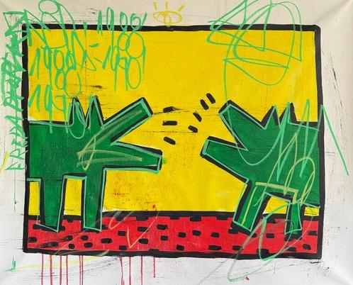 Freda People (1988-1990) - Super Rare Haring XXL, Antiek en Kunst, Kunst | Schilderijen | Modern