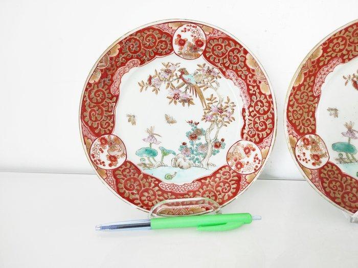 Bord (2) - Oiseaux, insectes, escargot - Porselein, Antiek en Kunst, Antiek | Overige Antiek