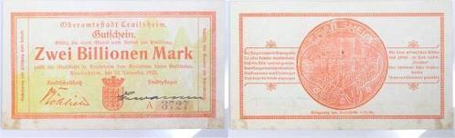 Mark Welt 2 Billionen Crailsheim 1923 Notgeld leicht gebr..., Postzegels en Munten, Munten | Europa | Niet-Euromunten, België