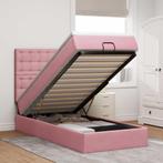 vidaXL Ottoman bed met matrassen 90x200cm fluweel roze, Huis en Inrichting, Slaapkamer | Bedden, Verzenden, Nieuw