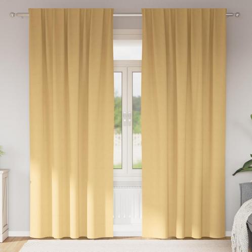 vidaXL Gordijnen met gordijnen 2 pcs Beige 260 x 140 cm, Huis en Inrichting, Stoffering | Gordijnen en Lamellen, Nieuw, Verzenden
