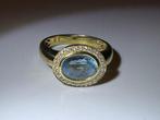 Ring - 18 karaat Geel goud - 2.15ct. tw. Aquamarijn -