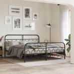 vidaXL Bedframe met hoofd- en voeteneinde metaal zwart, Verzenden