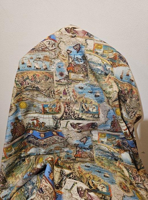 Geen RESERVE! Historisch cartografisch weefsel De, Antiek en Kunst, Curiosa en Brocante