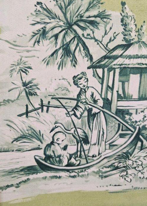 Tissu Toile de Jouy Orientale - 300x280cm - Design vert -, Antiek en Kunst, Antiek | Tapijten, Tafelkleden en Textiel