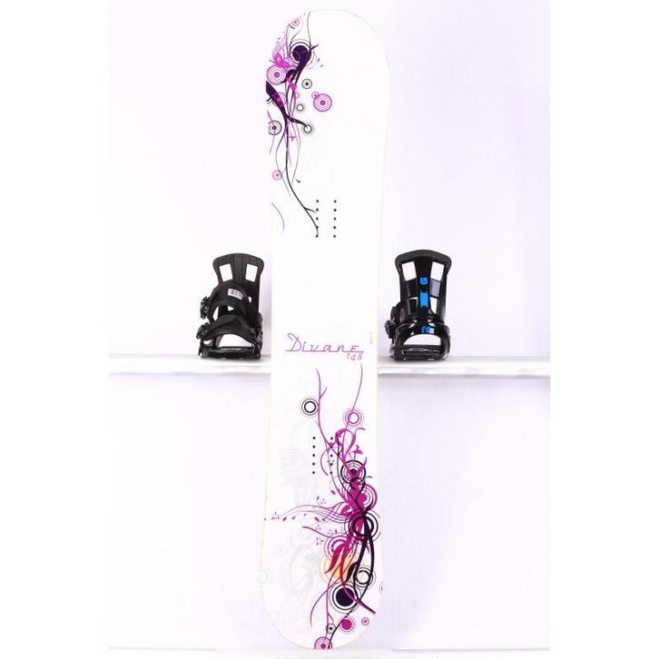 148 dames snowboard CRAZY CREEK DIVANE, White/purple, CAMBER, Sport en Fitness, Snowboarden, Verzenden