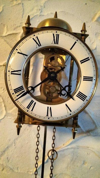 Skeletklok - messing-chrome -design - 1970-1980, Antiek en Kunst, Antiek | Klokken