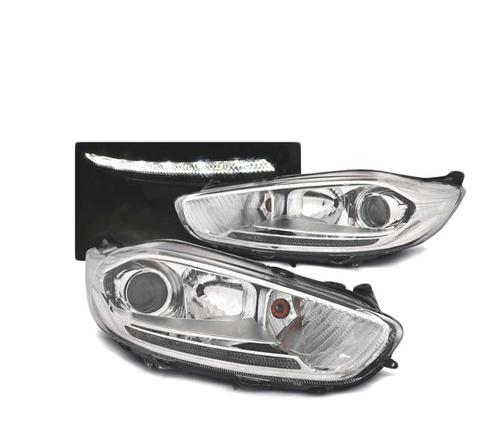 PHARES POUR FORD FIESTA MK7 13-16 LED TRU DRL CHROMÉ, Auto-onderdelen, Verlichting, Verzenden